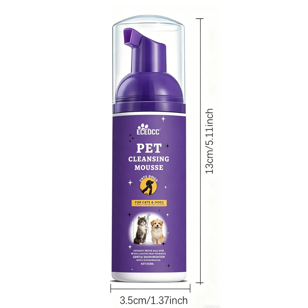 Deodorizing Waterless Pet Dry Wash Mousse No Rinse Cleansing Foam Shampoo Gentle Skin Friendly Hair Clean Care for Cats & Dogs