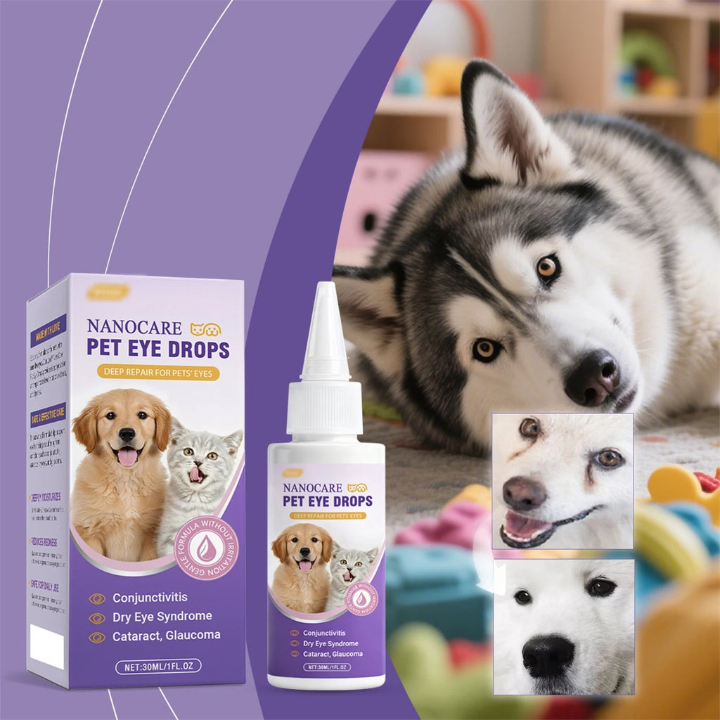 30ml Pet Eye Drops For Dogs Cats Non-Irritating Effectively Removes Ear Cleaner Cleaning Tear Stains Dirt Earwax Eyes Pet Care