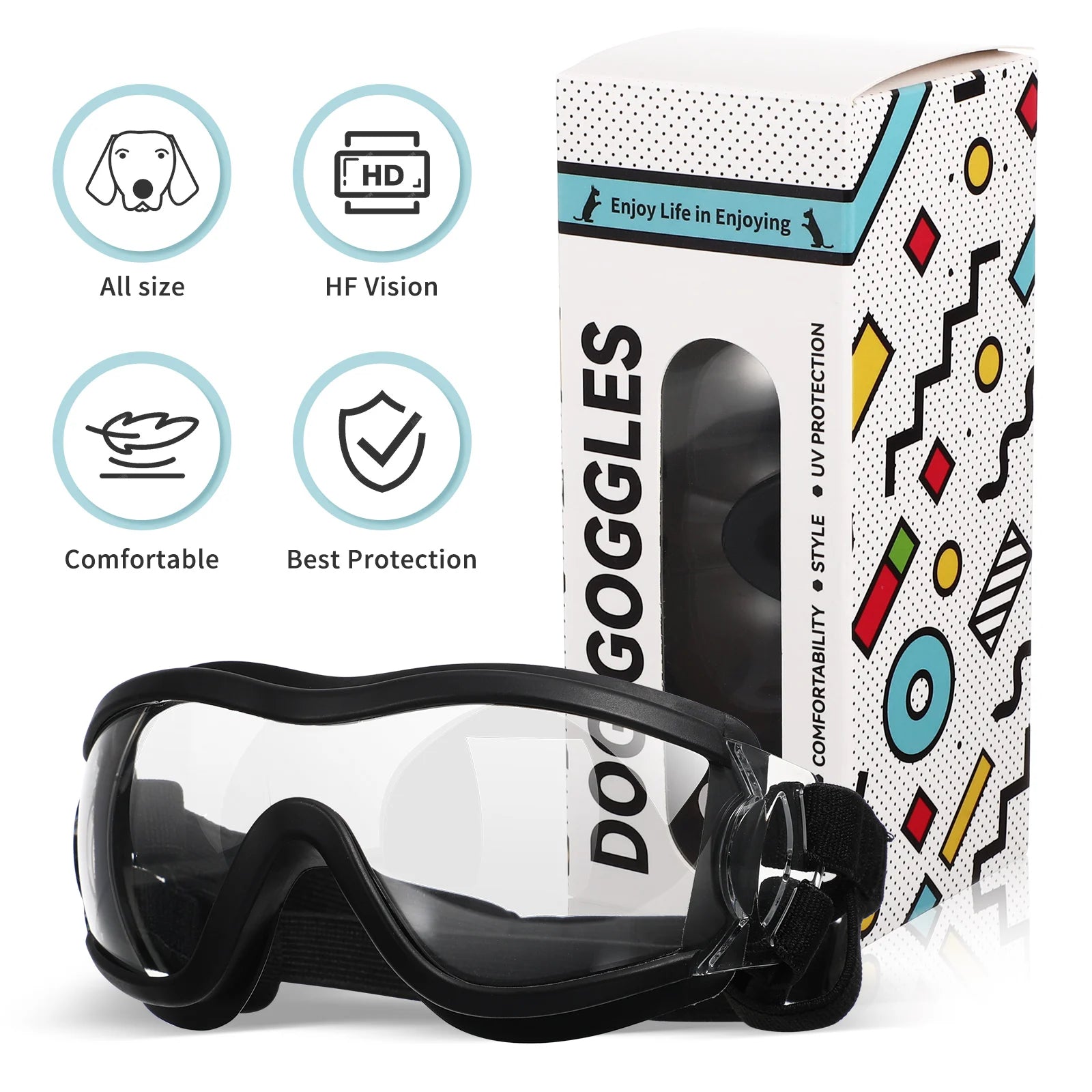 Outdoor Pet Goggles Clear Glasses UV Protection Sunglasses Dog Eye Wear Protective Pet Outdoor Goggles Puppy Protective Goggles
