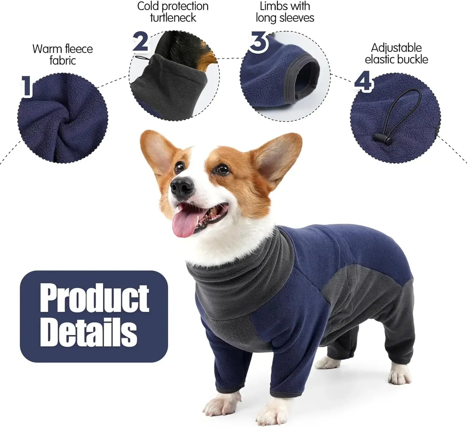 Pet Dog Clothes Fashion Fleece Warm Sweater Coat Winter Onesies for Small, Medium, Large Dogs Jackets Costumes Supplies