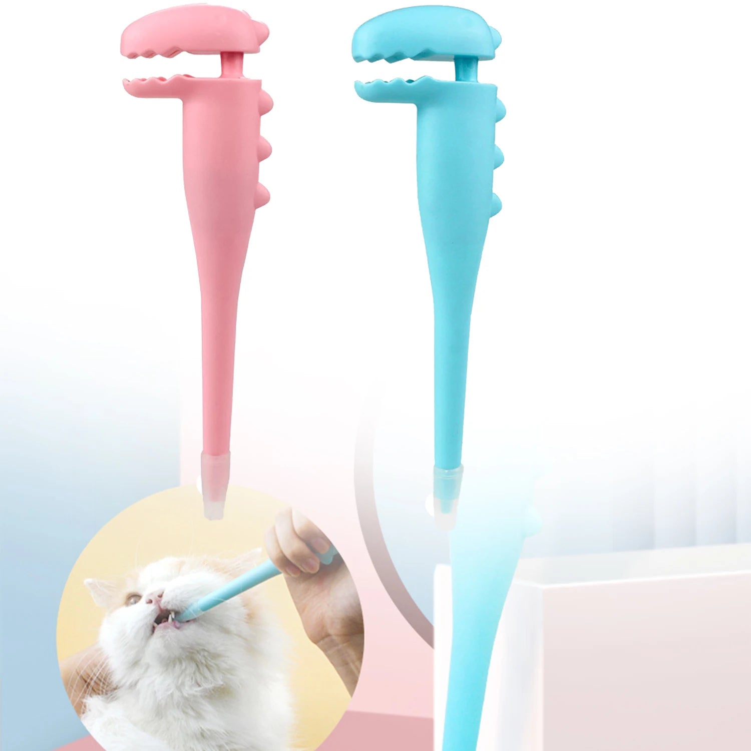 Pet Medication Feeder for Cats and Dogs, Pet Pill Dispenser Silicone Syringe with Soft Tip Medicinal Pusher for Small Animals