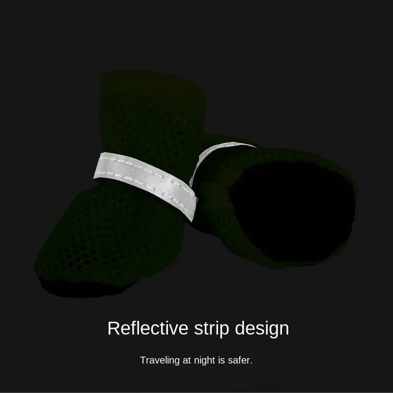 Breathable dog booties – anti-slip, washable, set of 4