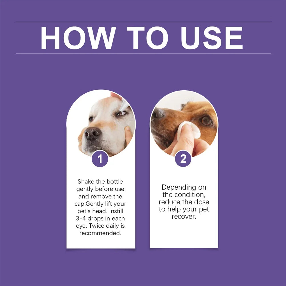 30ml Pet Eye Drops For Dogs Cats Non-Irritating Effectively Removes Ear Cleaner Cleaning Tear Stains Dirt Earwax Eyes Pet Care