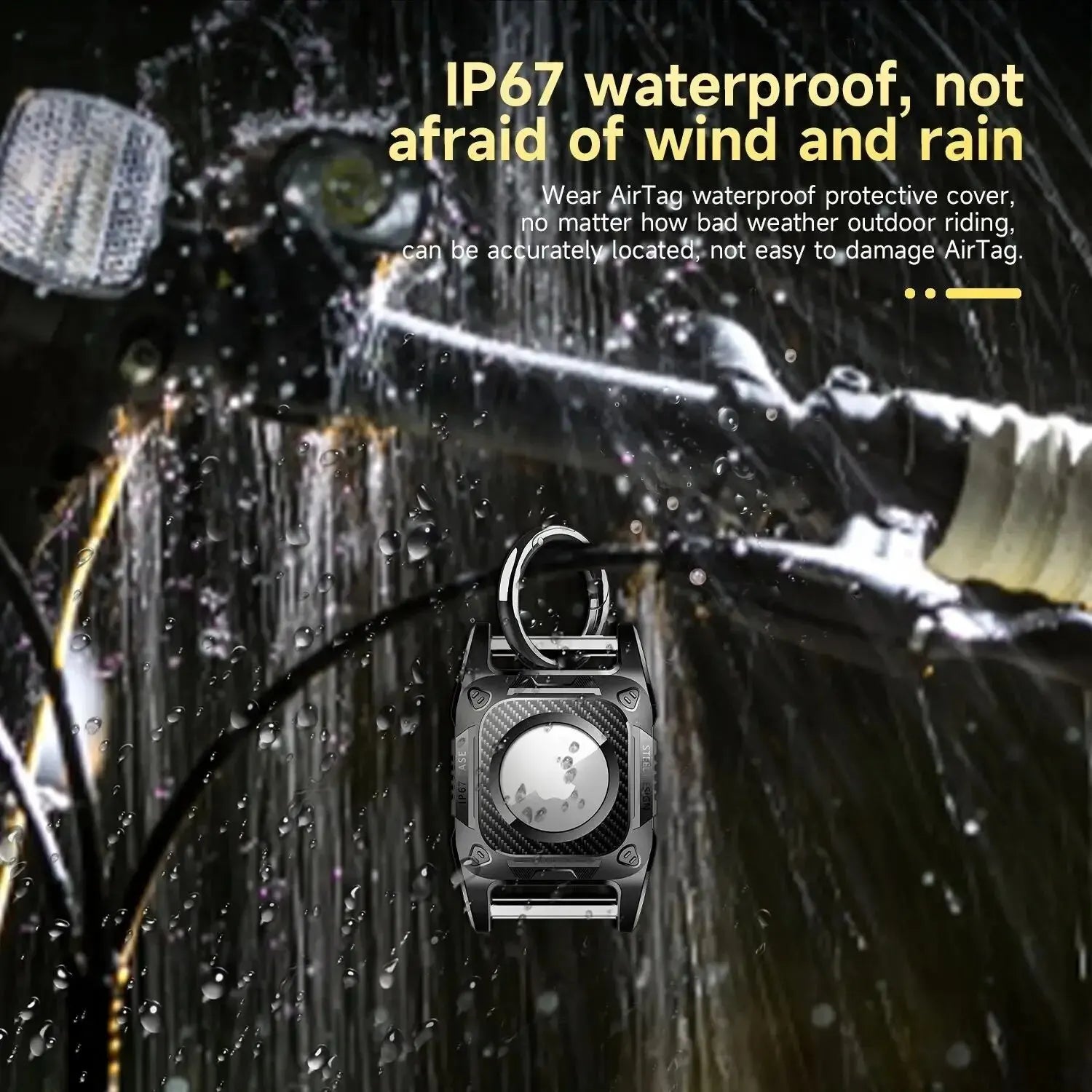IP68 Waterproof Airtag Case for Dog Collar Hard TPU Full Protection AirTag Holder with Removable Handle Dog Tracker Airtag Cover