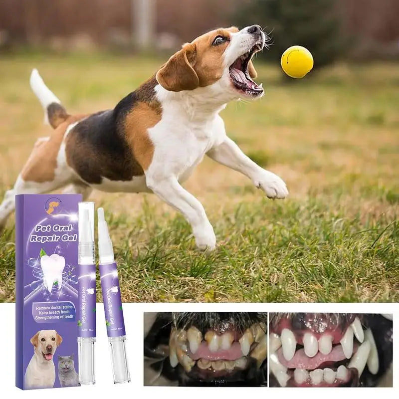 Pet Oral Repair Gel Dog Cat Teeth Cleaning Pen Natural Dog Toothpaste Gel Pet Breath Freshener Eliminate Bad Breath Oral Care