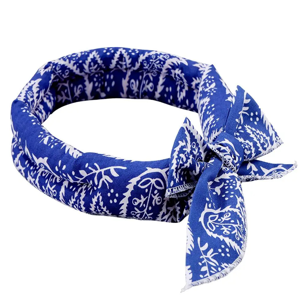 Cooling Pet Bandana for Dogs and Cats Summer Heat Relief Cotton Polyester Blend Adjustable Easy to Soak Use Lightweight Breathable