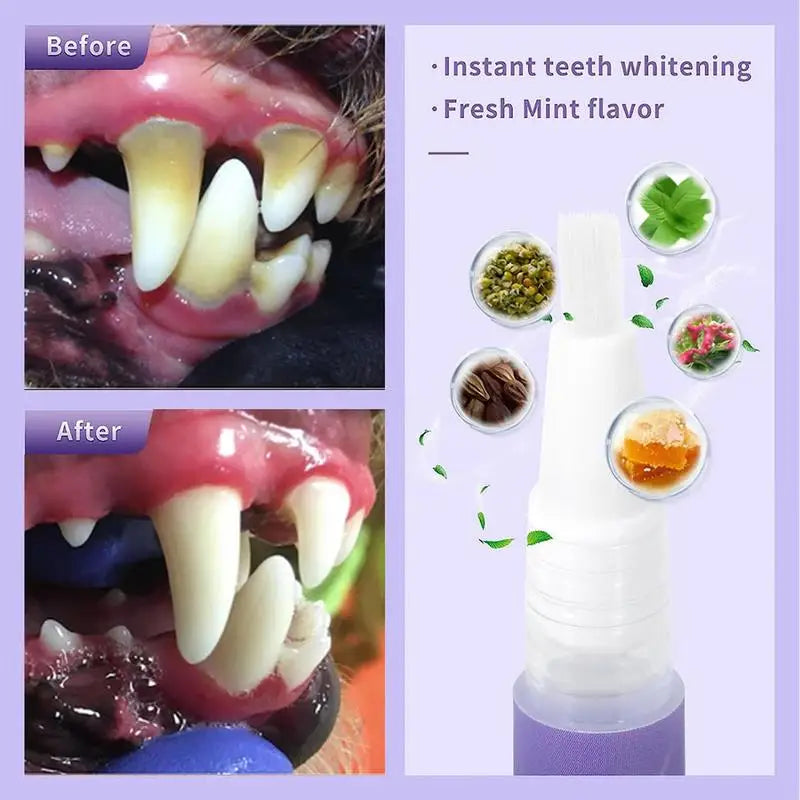 Pet Oral Repair Gel Dog Cat Teeth Cleaning Pen Natural Dog Toothpaste Gel Pet Breath Freshener Eliminate Bad Breath Oral Care