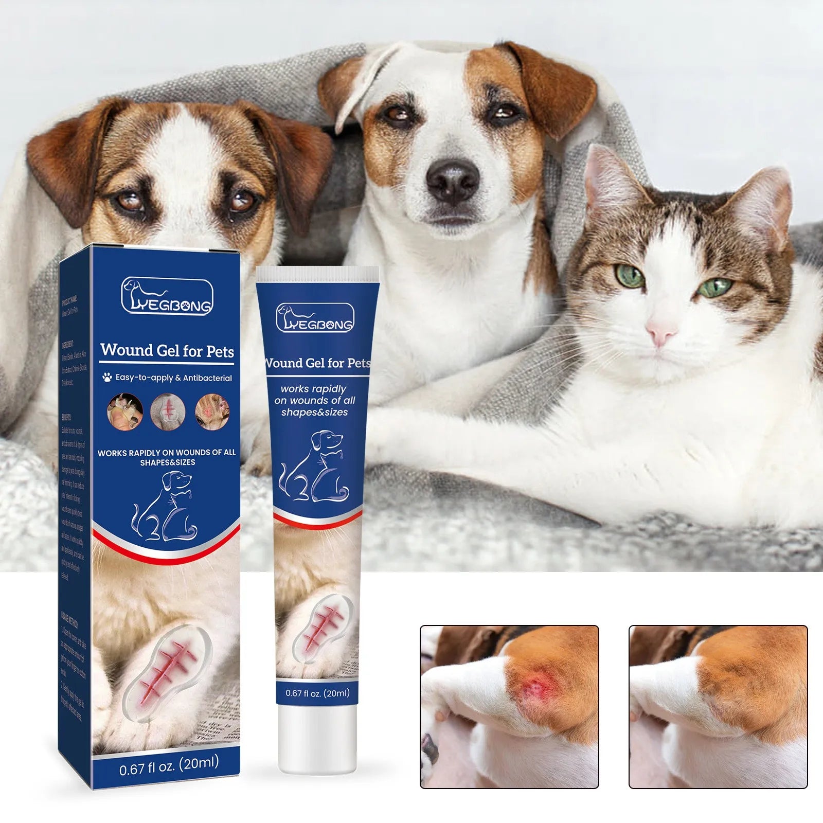 Pet Wound Liquid Band Aid Cat and Dog Wound Fluid Skin Care Gel for Dogs and Cats Gentle Skin Care Gel