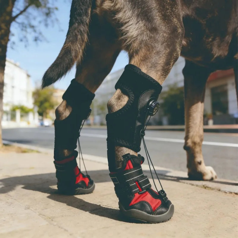 Dog Shoes Dirt-Proof Anti-Drop Wear-Resistant Hard Sole Breathable Foot Protection Puppy Boots Injured Dog Joint Fixation