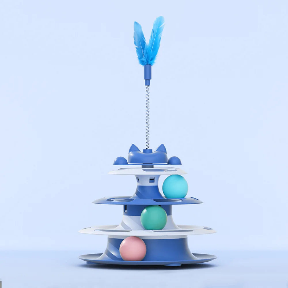 Interactive cat toy – vortex with balls and a stick