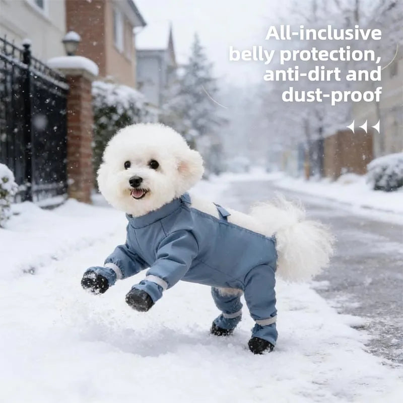 Waterproof Dog Raincoat Four Legs Full Body Coverage Durable Pet Anti Dirty Clothing Outdoor Walking Paw Protector Windproof