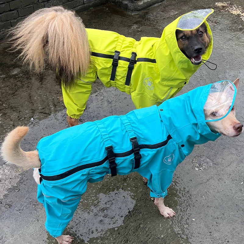 Rain jacket for dogs - waterproof, with hood, reflective