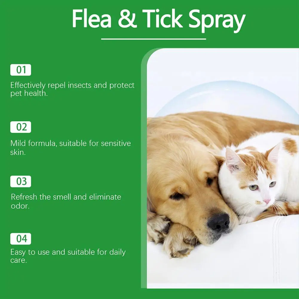 Pet Insect Repellent Dog Cat Hair Skin Insect Repellent Spray Daily Gentle Care Agent Repel Fleas Ticks Mites Pet Cleaning Spray