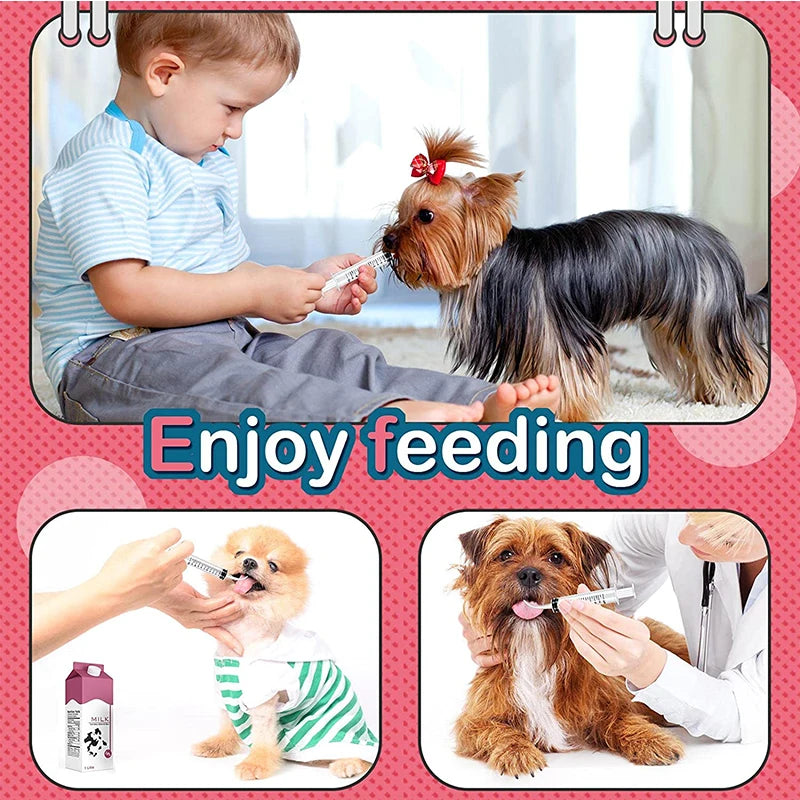 Plastic syringe for feeding small pets – 12ml, transparent, 1 pc or set of 3 pcs