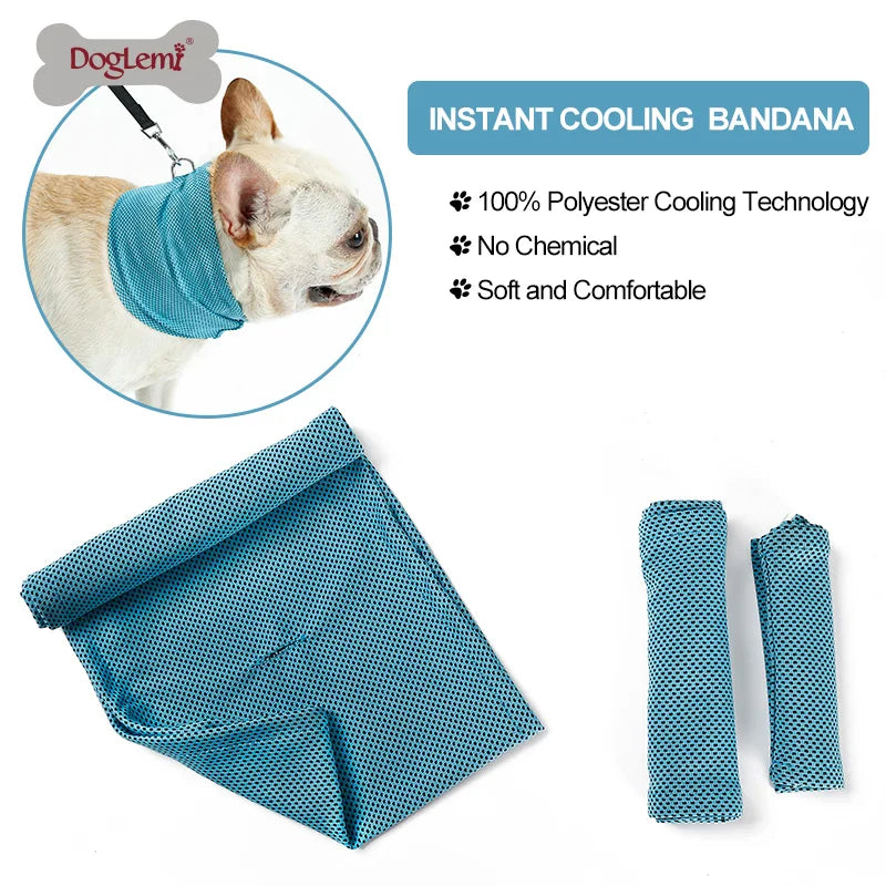 Summer Breathable Cooling Dog Bandana Scarf for Pet small dogs Bulldog Sunstroke Cooling Neck Wrap dog collar perro
