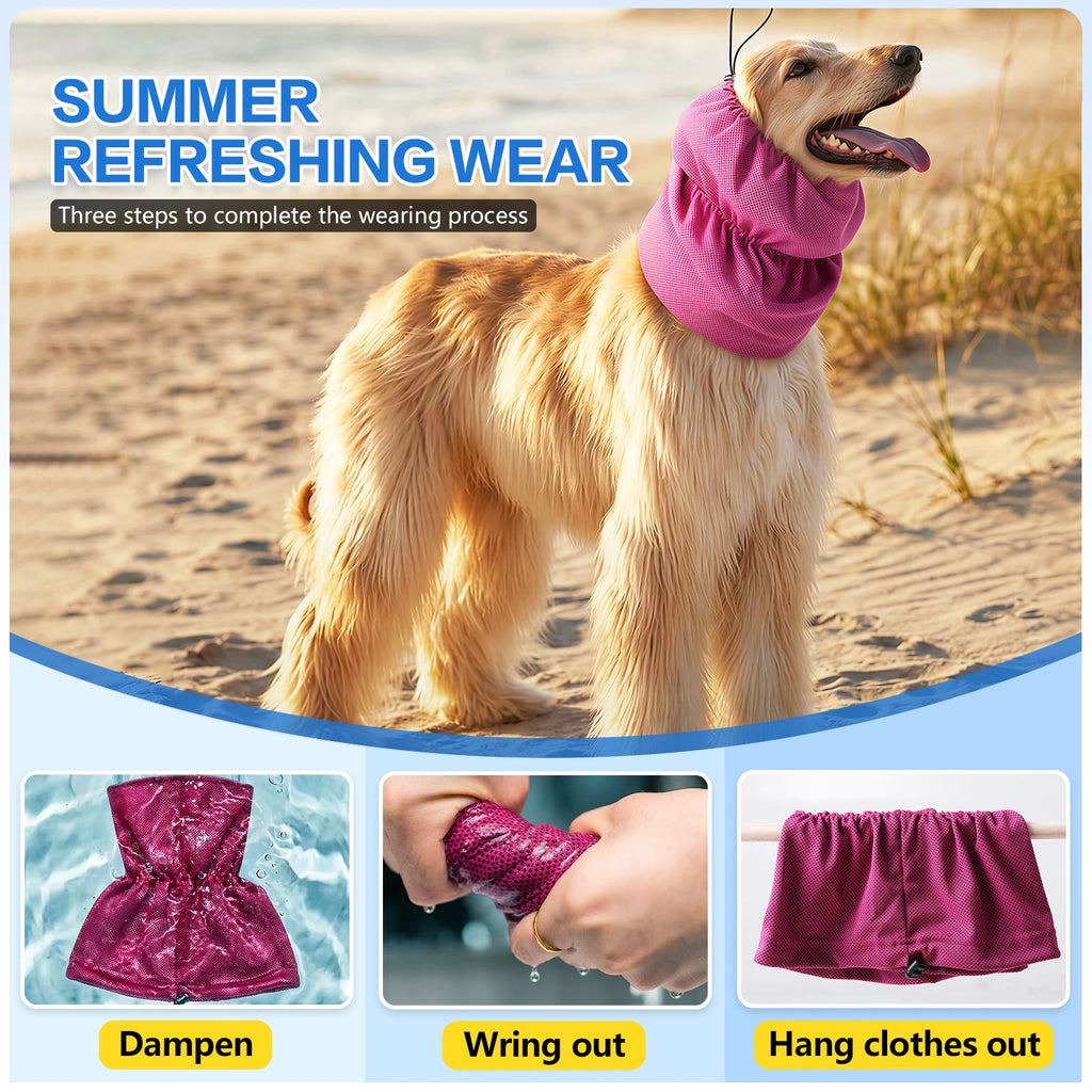 Dog Cooling Bandanas Neck Wraps Ice Scarf Pet Dog Cooling Collar Hunting Training Hiking Camping Accessories for Summer