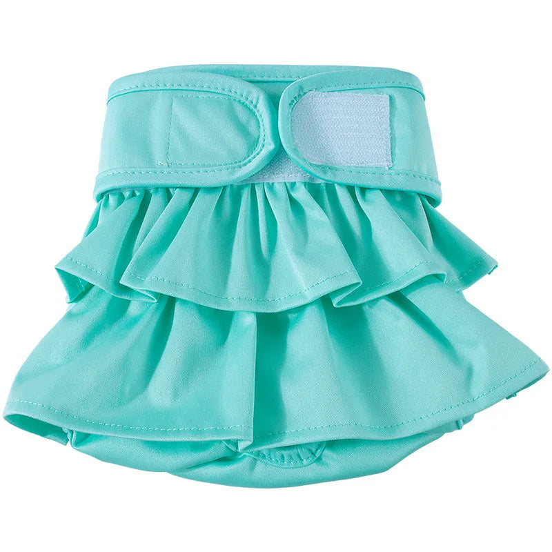 Adjustable Female Dog Diapers Reusable Washable Diapers for Small and Medium Dogs Solid Color Dog Dress Cute Pet Supplies