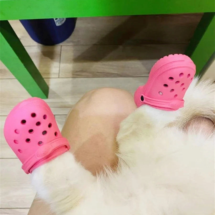Silicone Mini Slippers for Dogs and Cats - Set of 4, for Photoshoots and Play