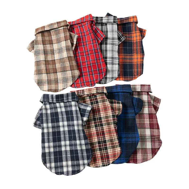 Plaid Shirts for Small Dogs and Cats – Polo Shirt for All Seasons