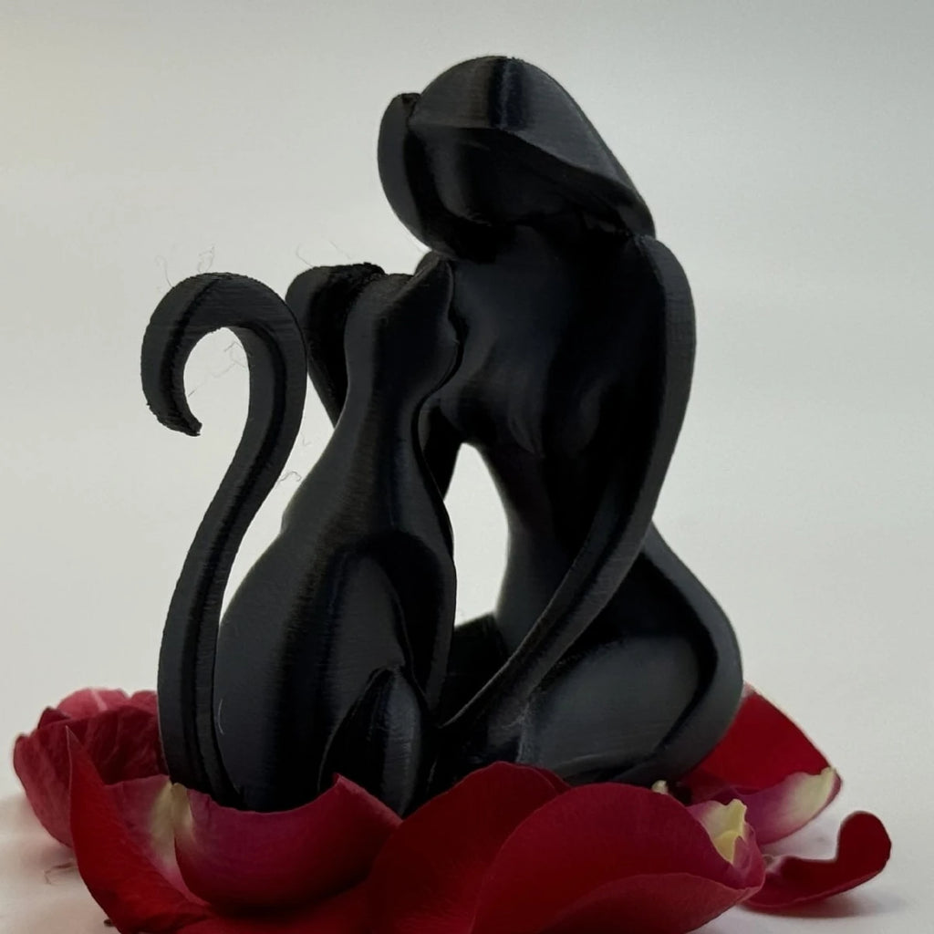 Ceramic Figurine of a Woman with a Cat – Decorative Sculpture for the Home