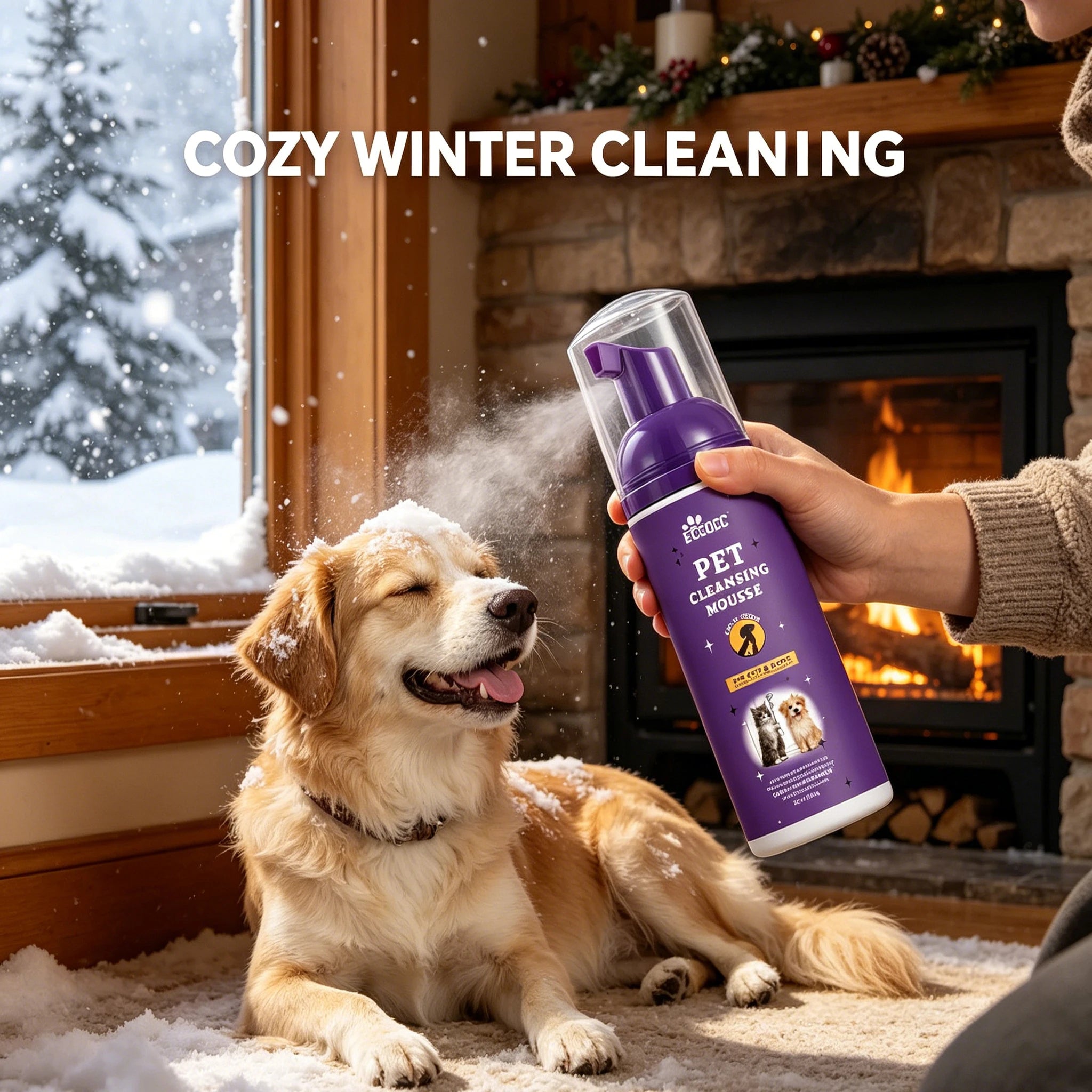 Deodorizing Waterless Pet Dry Wash Mousse No Rinse Cleansing Foam Shampoo Gentle Skin Friendly Hair Clean Care for Cats & Dogs