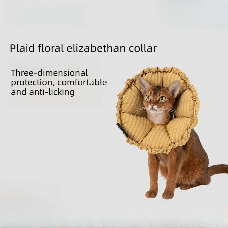 Soft protective cat collar – floral design, adjustable, waterproof