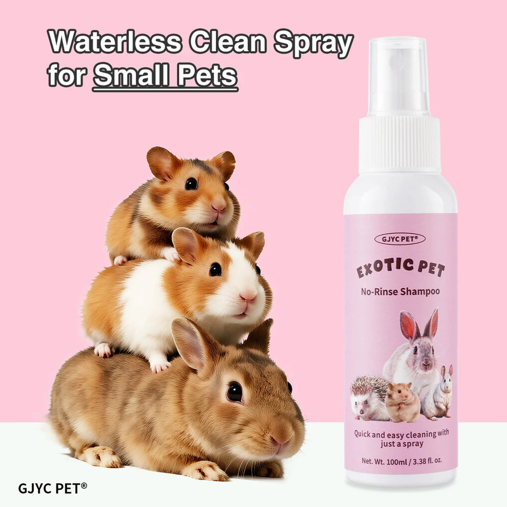 Waterless Pet Shampoo for Small Pets No-Rinse Gentle Hypoallergenic Formula Deep Cleansing Deodorizing Hair Care Grooming