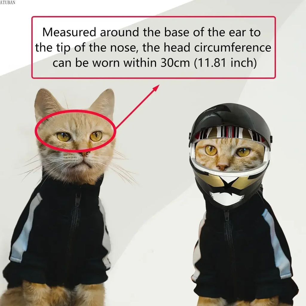 Pet Helmets, Cat Helmet, Dog Helmet - Outdoor Mini Head Protection Safe Hat, Pet Photo Props Accessory, Mini Motorcycle Helmet