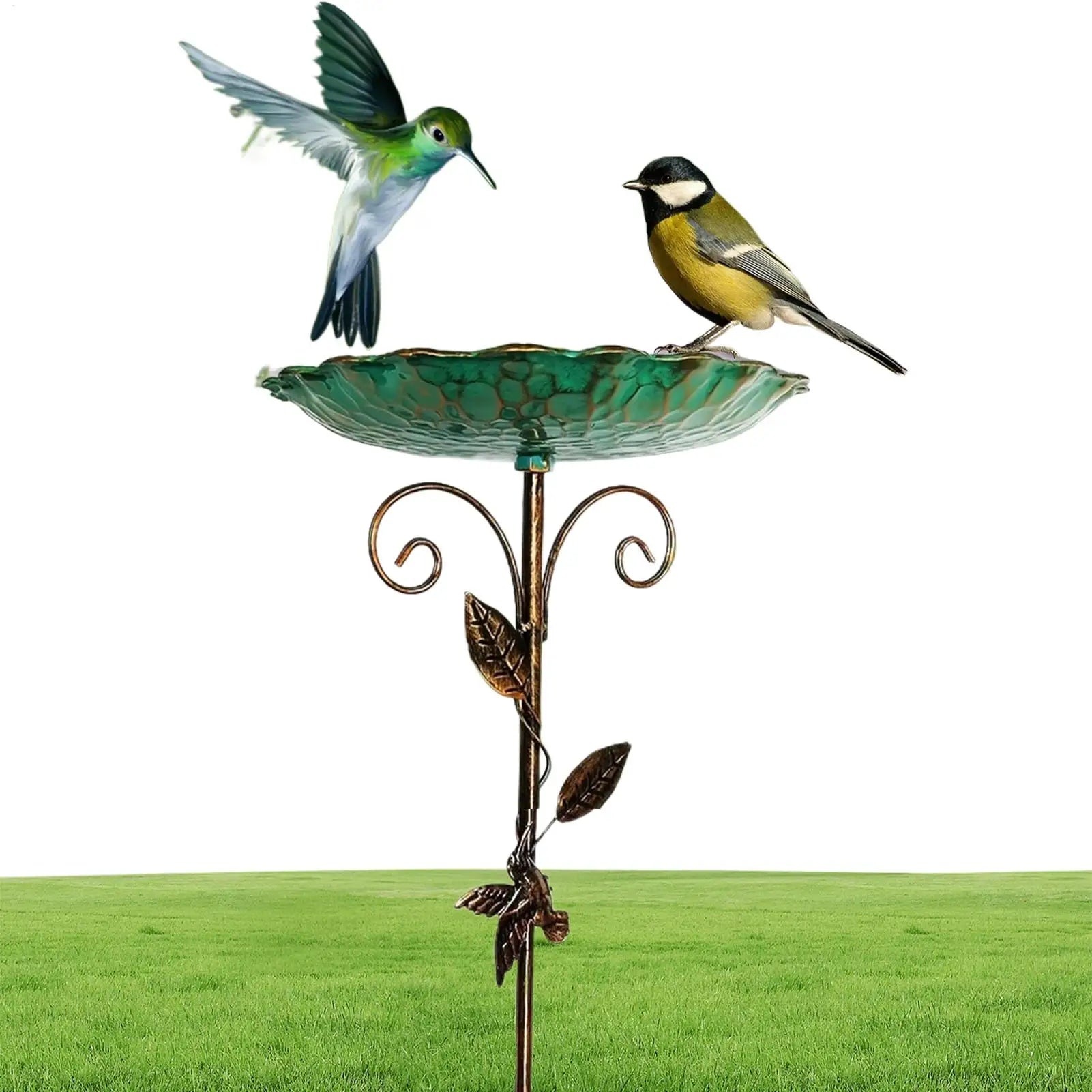 Bird Waterer on Stand – Metal, Adjustable Height, Garden Decoration
