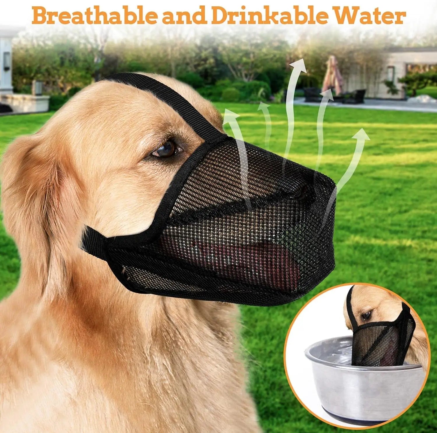 Dog Muzzle, Soft Mesh Covered Muzzles Poisoned Bait Protection with Adjustable Straps, Prevent Biting, Chewing, and Licking