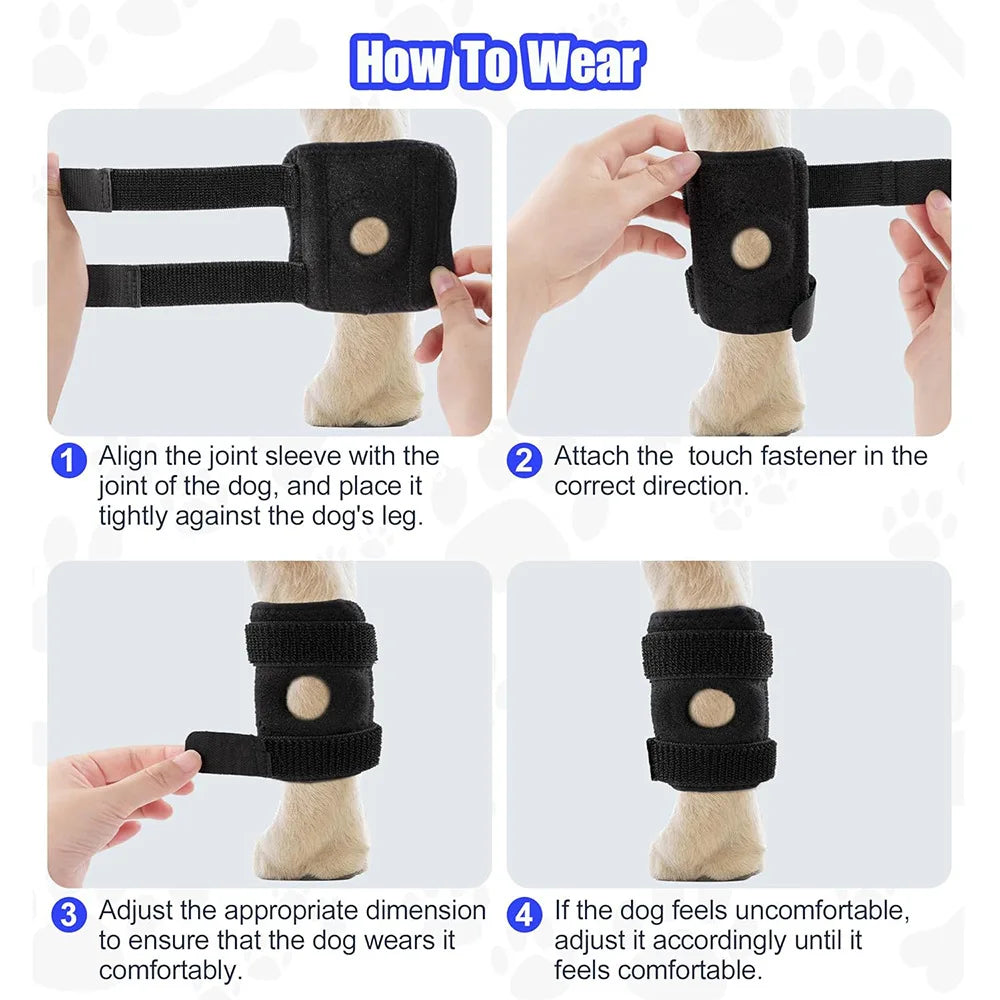 Dog Knee Pads Protector for Injury Recovery Breathable Support Bandage Wrap for Hock Joint Leg Protection