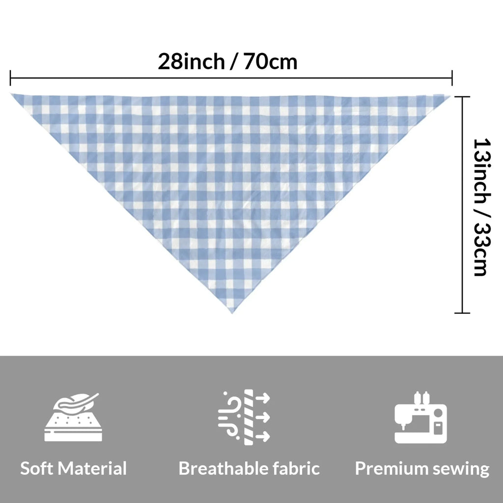 Dog Bandanas, Triangular Adjustable Multi-color Simple Plaid Pattern Printed Polyester, Pet Scarf, Puppy Accessories Drool Bib