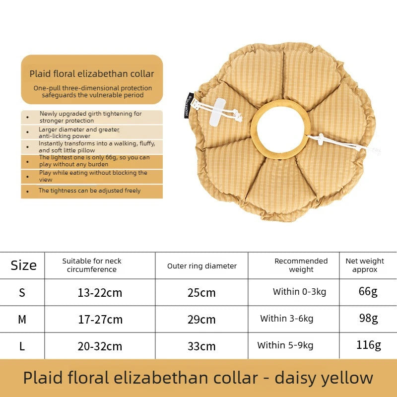 Soft protective cat collar – floral design, adjustable, waterproof