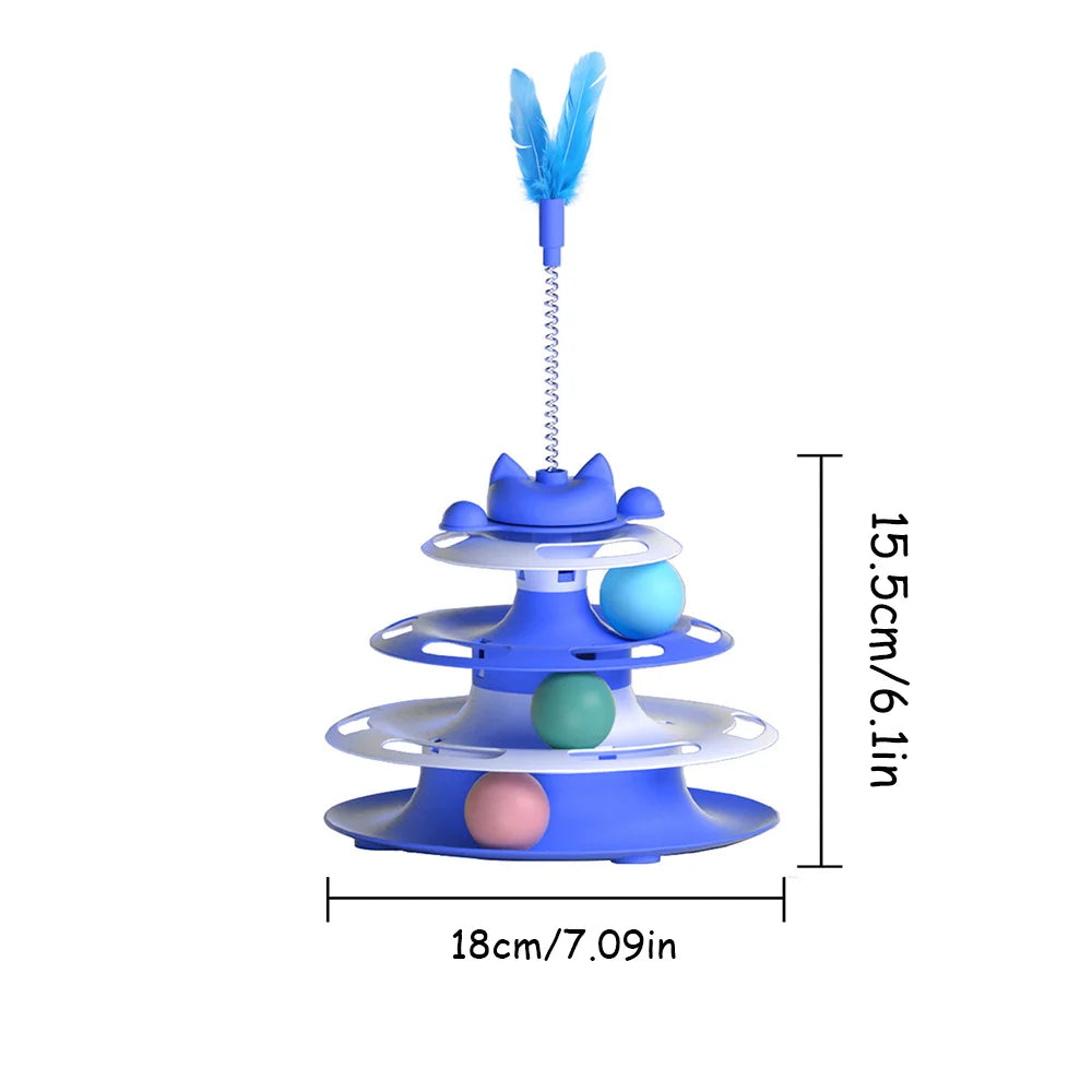 Interactive cat toy – vortex with balls and a stick