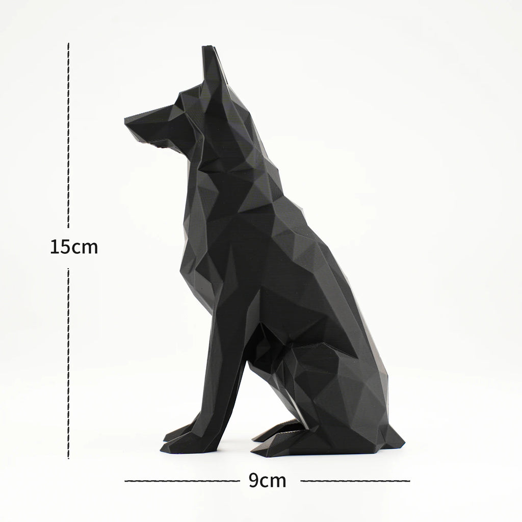 Dog Figurine Animal Statues Black German Shepherd Sculptures Ornament Elegant Designs for Room & Car Decoration Idea Festive Gift