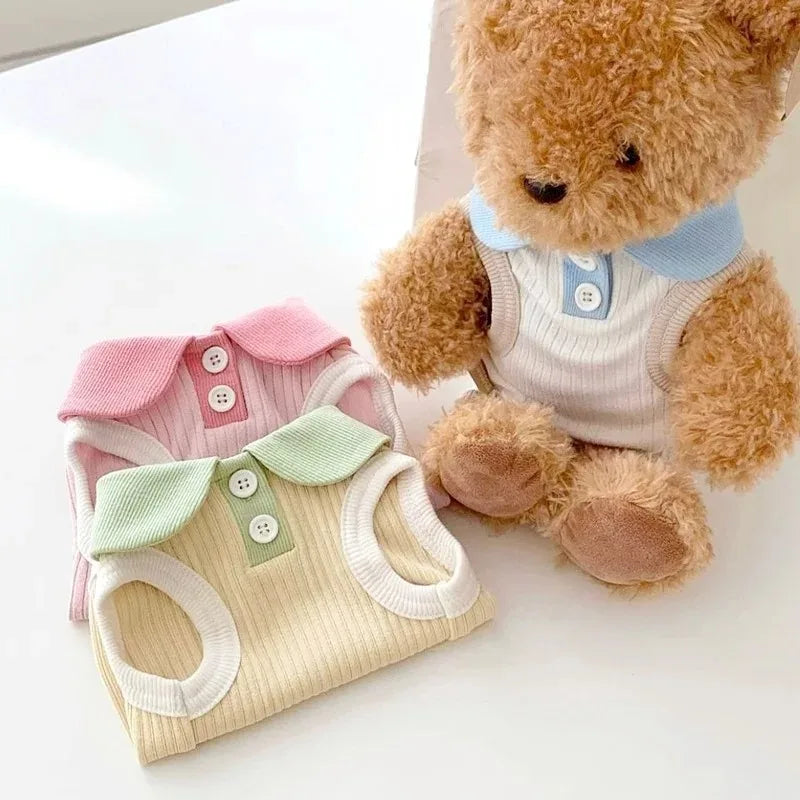 Fashion Pet Polo Shirt Spring Summer Breathable Casual Dog Clothes Soft Skin-friendly Puppy Sweatshirt for Small and Medium Breeds