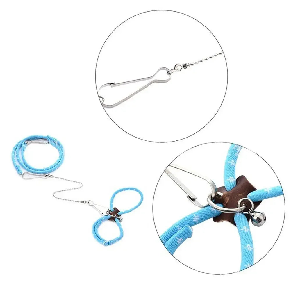 Adjustable Harness with Leash for Small Pets – Birds, Hamsters, Guinea Pigs, Rats