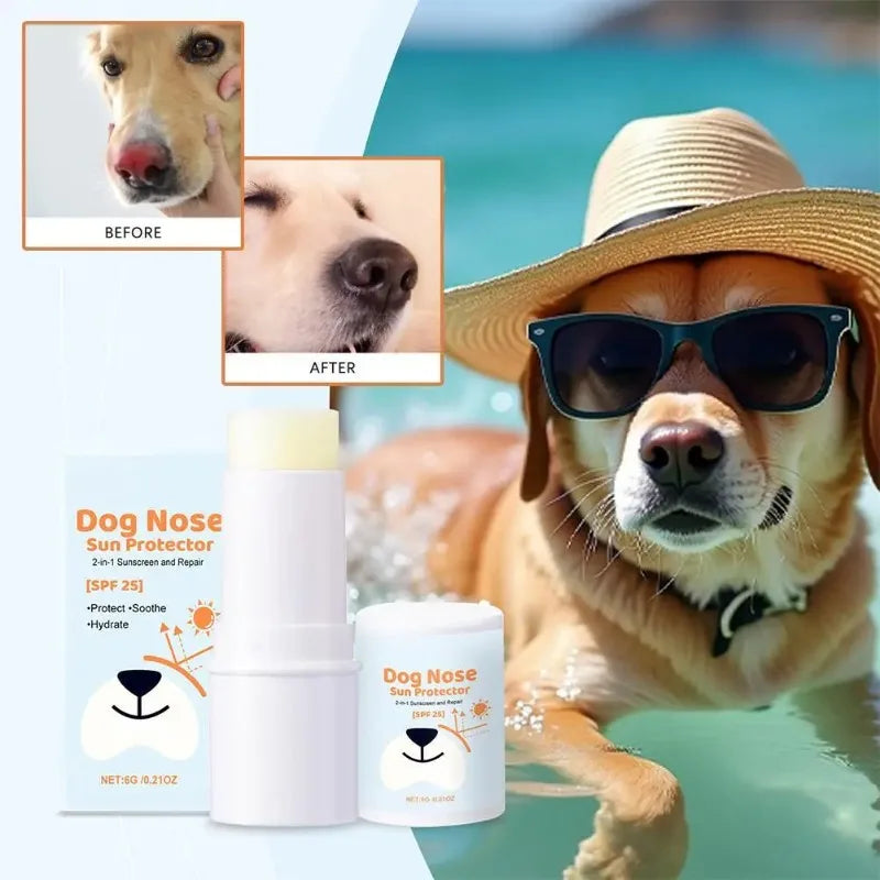 Dog Nose Sun Protector 2 in 1 Sunscreen and Repair Balm for Dogs Protect Soothe Hydrate Pet Care Pet Cracked Foot Repair Nursing