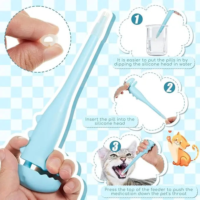 Pet Medication Feeder for Cats and Dogs, Pet Pill Dispenser Silicone Syringe with Soft Tip Medicinal Pusher for Small Animals