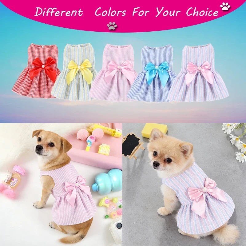 1pc Pet Supplies Small Dog Flower Princess Dress Kitty Teddy New Pet Clothes Cute Dog Skirt Summer Thin Pet Accessories