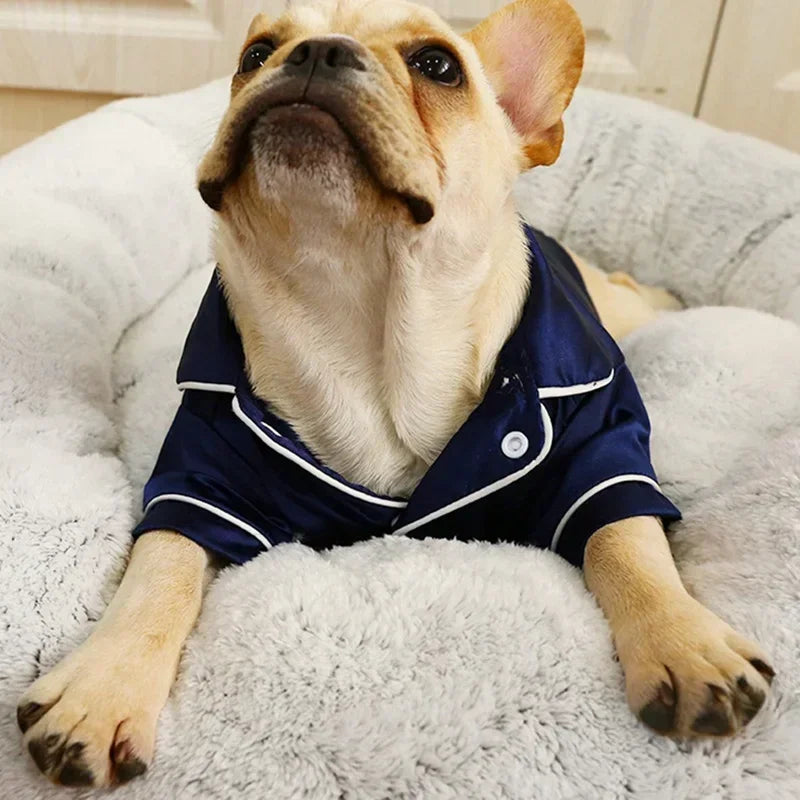 Dog Soft Silk French Bulldog Pajamas Pet Dog Shirts for Small Dogs Shirt Cat Pajamas Clothing
