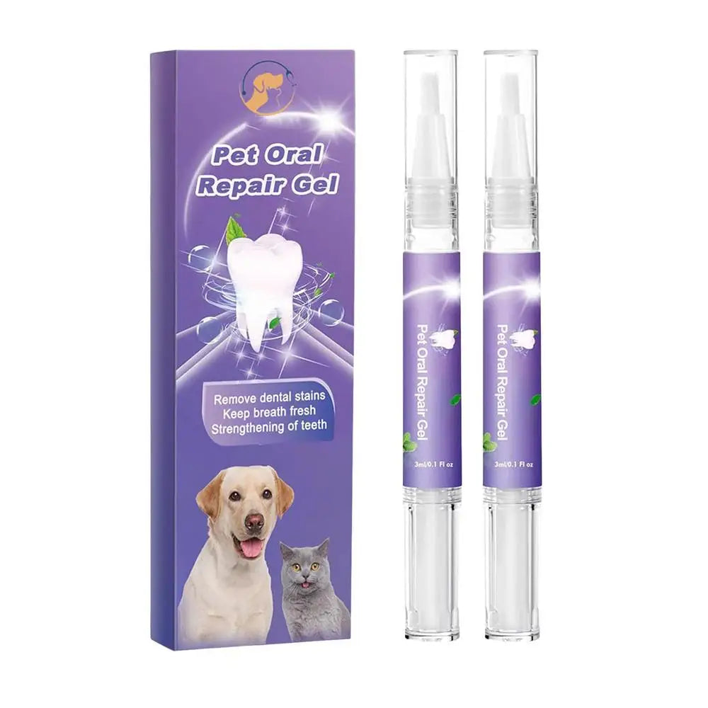 Pet Oral Repair Gel Dog Cat Teeth Cleaning Pen Natural Dog Toothpaste Gel Pet Breath Freshener Eliminate Bad Breath Oral Care