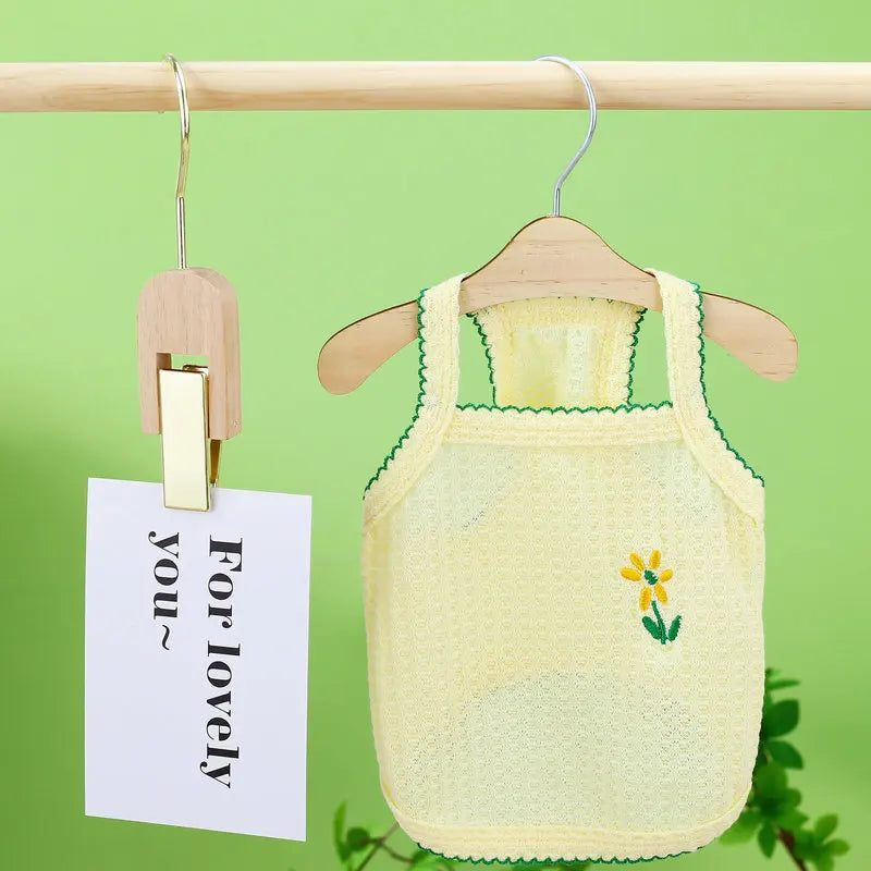 Summer vest for dogs – striped cotton vest, suspenders