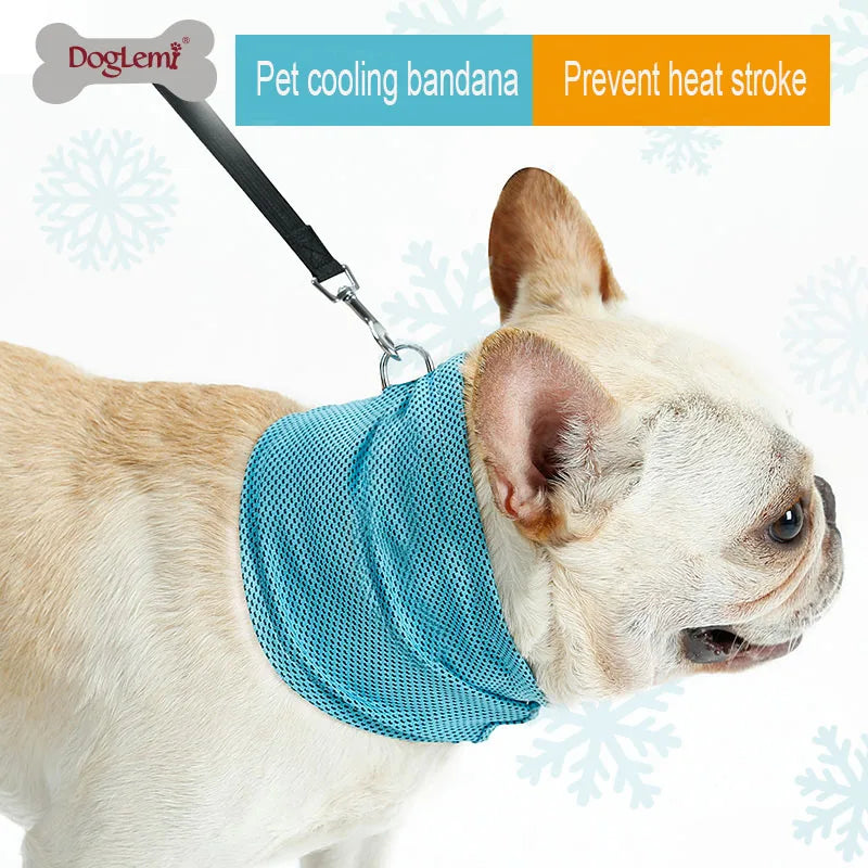 Summer Breathable Cooling Dog Bandana Scarf for Pet small dogs Bulldog Sunstroke Cooling Neck Wrap dog collar perro