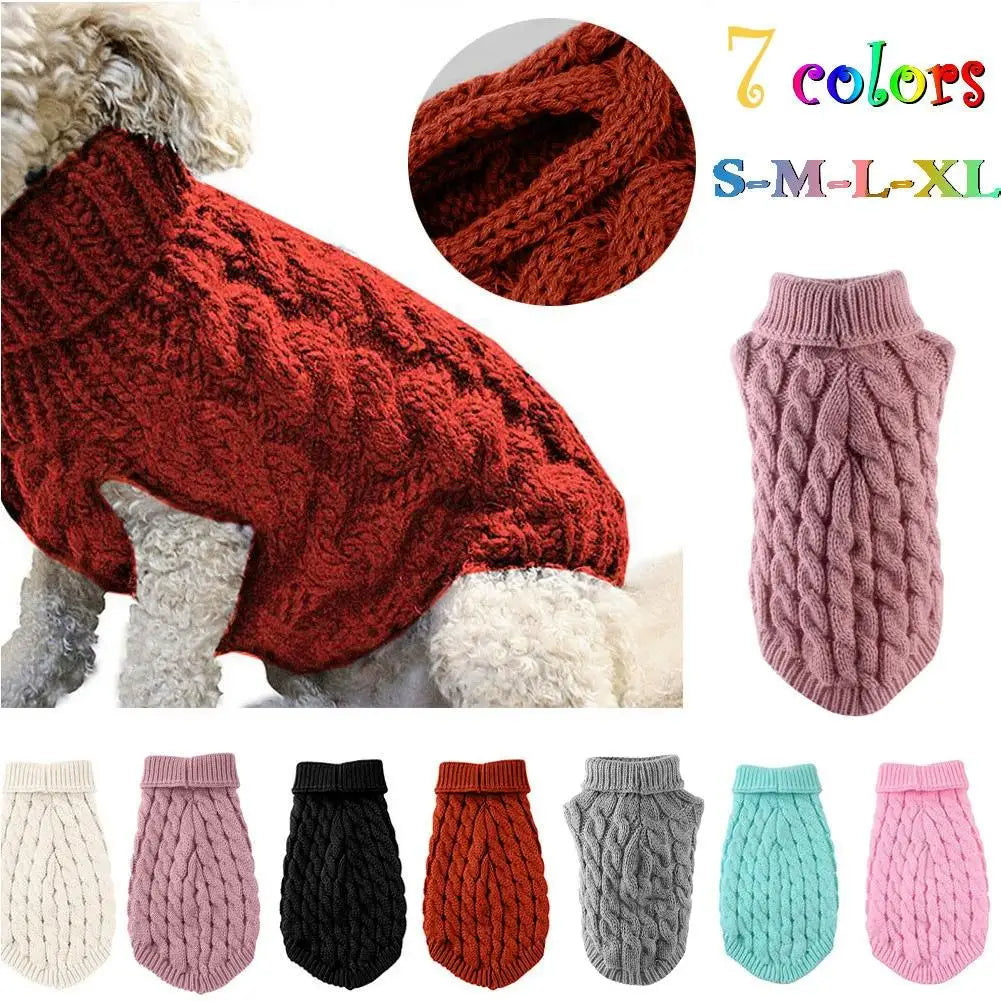 Pet Dog Sweater Small Dog Clothes Fashion Autumn Winter Solid Knitting Warm Comfortable Clothing Cat Puppy Clothes Costume