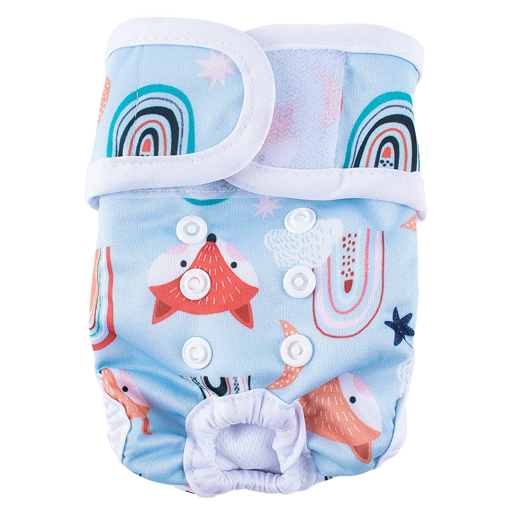 Washable Reusable Dog Diapers for Female Dogs-PUL Waterproof & Breathable,Multi-Layer Absorbent Core,Leak-Proof Tail Hole Design