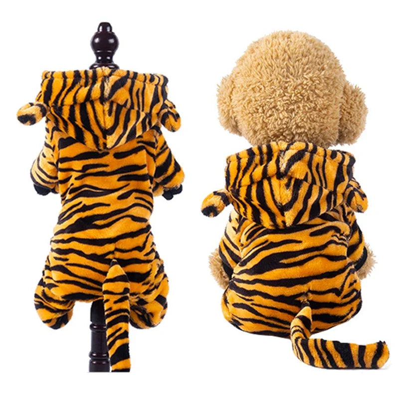 Winter fleece jumpsuit for dogs and cats – animal prints, XS–XXL