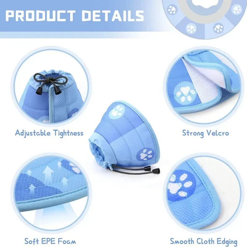 Soft Protective Collar for Cats and Dogs – Adjustable, Breathable, S/M/L