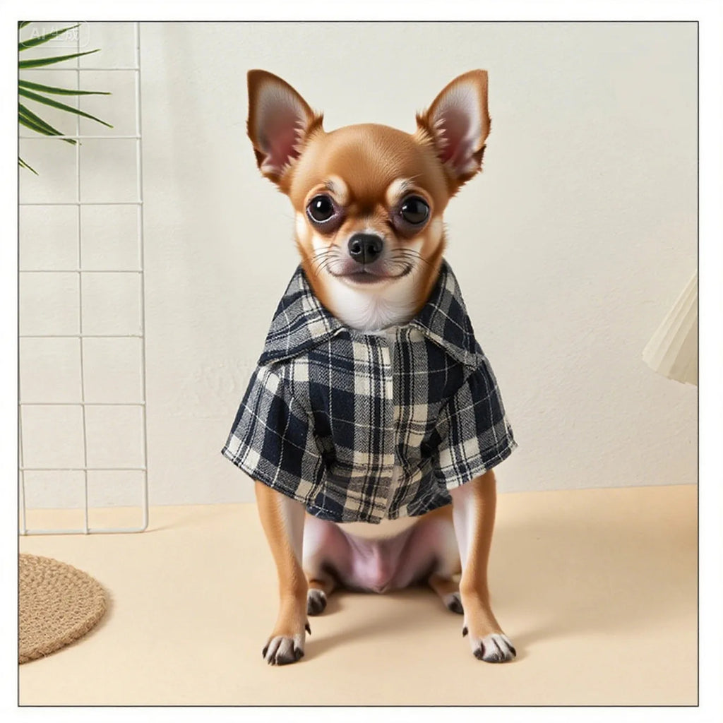 Plaid Shirts for Small Dogs and Cats – Polo Shirt for All Seasons
