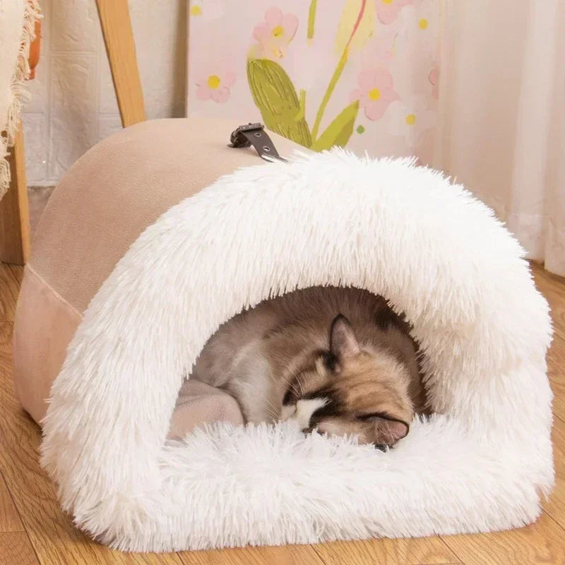 Plush Basket - Warm Bed for Cats and Small Dogs, M/L